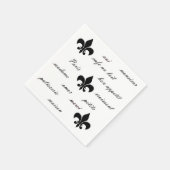 白フランスのに黒 スタンダードカクテルナプキン (角)