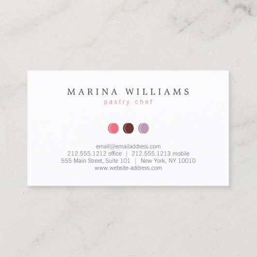 白フランスのにMACARON TRIOロゴ3 名刺 (裏面)