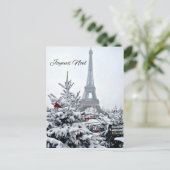 白フランスののクリスマス シーズンポストカード (スタンド正面)