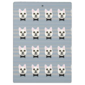 白フランスのブルドッグストライプ選手 クリップボード (裏面)