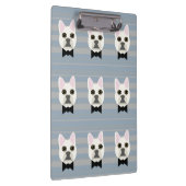 白フランスのブルドッグストライプ選手 クリップボード (右)