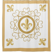 白フランスの色 シャワーカーテン (正面)