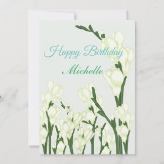 白フリーシアの枝。 シーズンカード