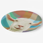 白フレンドリーいヤギカラフルの幾何学的な背景 ペーパープレート (アングル)