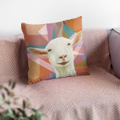 白フレンドリーヤギ幾何カラフルオレンジ クッション