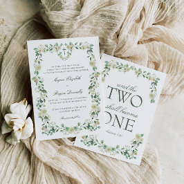 白フローラの水色のクレストカソリッ結婚クス 招待状