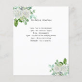 白フローラの緑の結婚式のプログラムの詳細 (裏面)