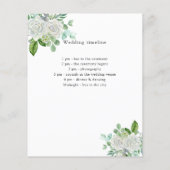 白フローラの緑の結婚式のプログラムの詳細 チラシ (裏面)