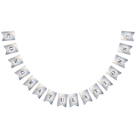 白フローラの花束の旗 バンティングフラッグ (全)