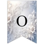 白フローラの花束の旗 バンティングフラッグ (第2の旗)