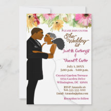 白フローラアフリカ系アメリカ人結婚カップル