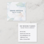 白フローラエレガントミニマル |名刺 スクエア名刺 (正面/裏面)