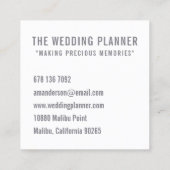 白フローラエレガントミニマル |名刺 スクエア名刺 (裏面)