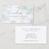 白フローラエレガントミニマル |名刺 名刺 (正面/裏面)