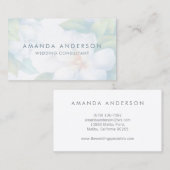 白フローラエレガントミニマル |名刺 名刺 (正面/裏面)