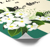 白フローラエレガント幾何学枠 ポスター (角)