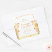 白フローラエレガント製品のパッケージラベル金ゴールド スクエアシール (封筒)