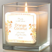 白フローラエレガント製品のパッケージラベル金ゴールド スクエアシール