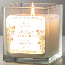 白フローラエレガント製品のパッケージラベル金ゴールド スクエアシール