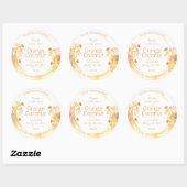 白フローラエレガント製品のパッケージラベル金ゴールド ラウンドシール (シート)