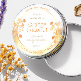 白フローラエレガント製品のパッケージラベル金ゴールド ラウンドシール