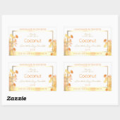 白フローラエレガント製品のパッケージラベル金ゴールド 長方形シール (シート)