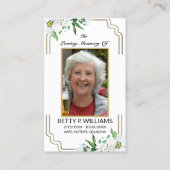 白フローラエレガント金ゴールドフレーム祈りの言葉カード 名刺 (正面)