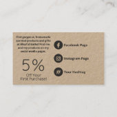 白フローラオンクラフト手製石鹸アンドロウソク 名刺 (裏面)