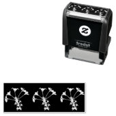 白フローラオンブラック セルフインキングスタンプ (インサイチュ)