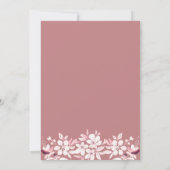 白フローラカスケーディングガーランドほこりっぽいバラ結婚ズ 招待状 (裏面)