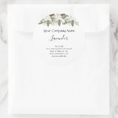 白フローラキャンドルラベル ラウンドシール (バッグ)