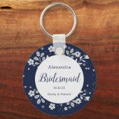 白フローラキーチェーン キーホルダー (正面)