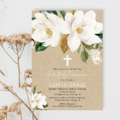 白フローラクラフトマグノリア最初の聖餐会 招待状