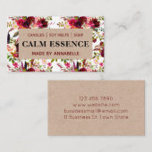 白フローラクラフト手作りろうそく大豆溶融石鹸 名刺 (正面/裏面)