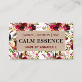 白フローラクラフト手作りろうそく大豆溶融石鹸 名刺 (正面)