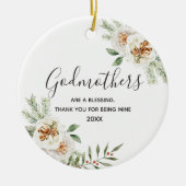 白フローラゴドマザーズ賛美はオーナメント セラミックオーナメント (正面)