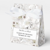 白フローラスワンズバードエレガントな結婚式 フェイバーボックス (正面サイド)