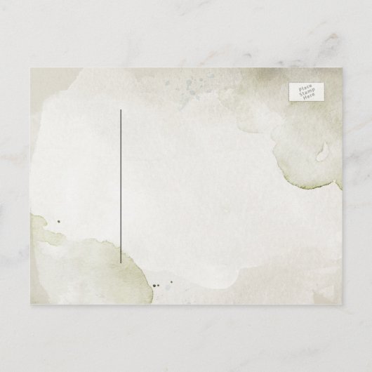 白フローラソフトヴィンテージ日付の保存 案内ポストカード (裏面)