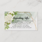 白フローラハネムーン希望カードに資金を提供 エンクロージャーカード (正面)