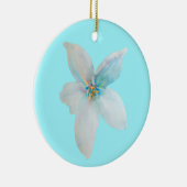 白フローラパステルフラワーウォーター色 セラミックオーナメント (右)