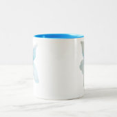 白フローラパステルフラワーウォーター色 ツートーンマグカップ (中央)