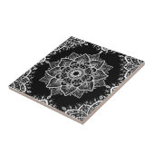 白フローラマンダラ&白フレーム黒枠 タイル (側面)