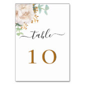 白フローラユーカリエレガント緑 テーブルナンバー (正面)