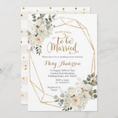 白フローラ今結婚した季 招待状 (正面/裏面)