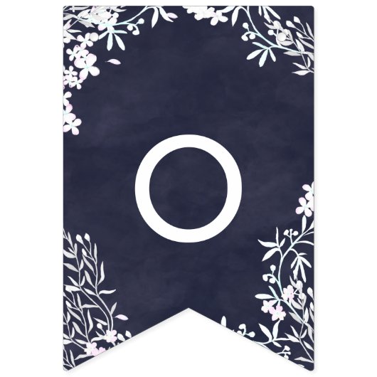 白フローラ任意の色の水の色結婚の永遠 バンティングフラッグ (第3の旗)