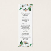 白フローラ写真葬儀記念ブックマーク (裏面)