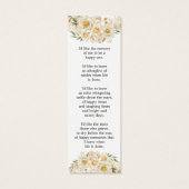 白フローラ写真葬儀記念ブックマーク (裏面)