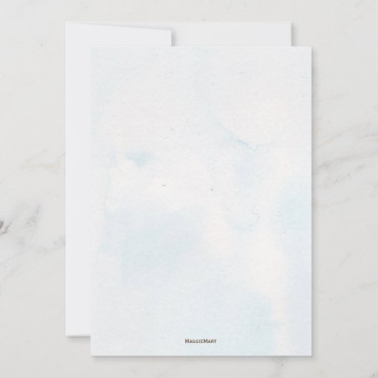 白フローラ幾何学水彩ブライダルシャワー 招待状 (裏面)