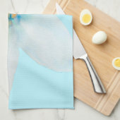 白フローラ水彩花パステル キッチンタオル (四つ折り)