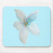 白フローラ水彩花パステル マウスパッド (正面)